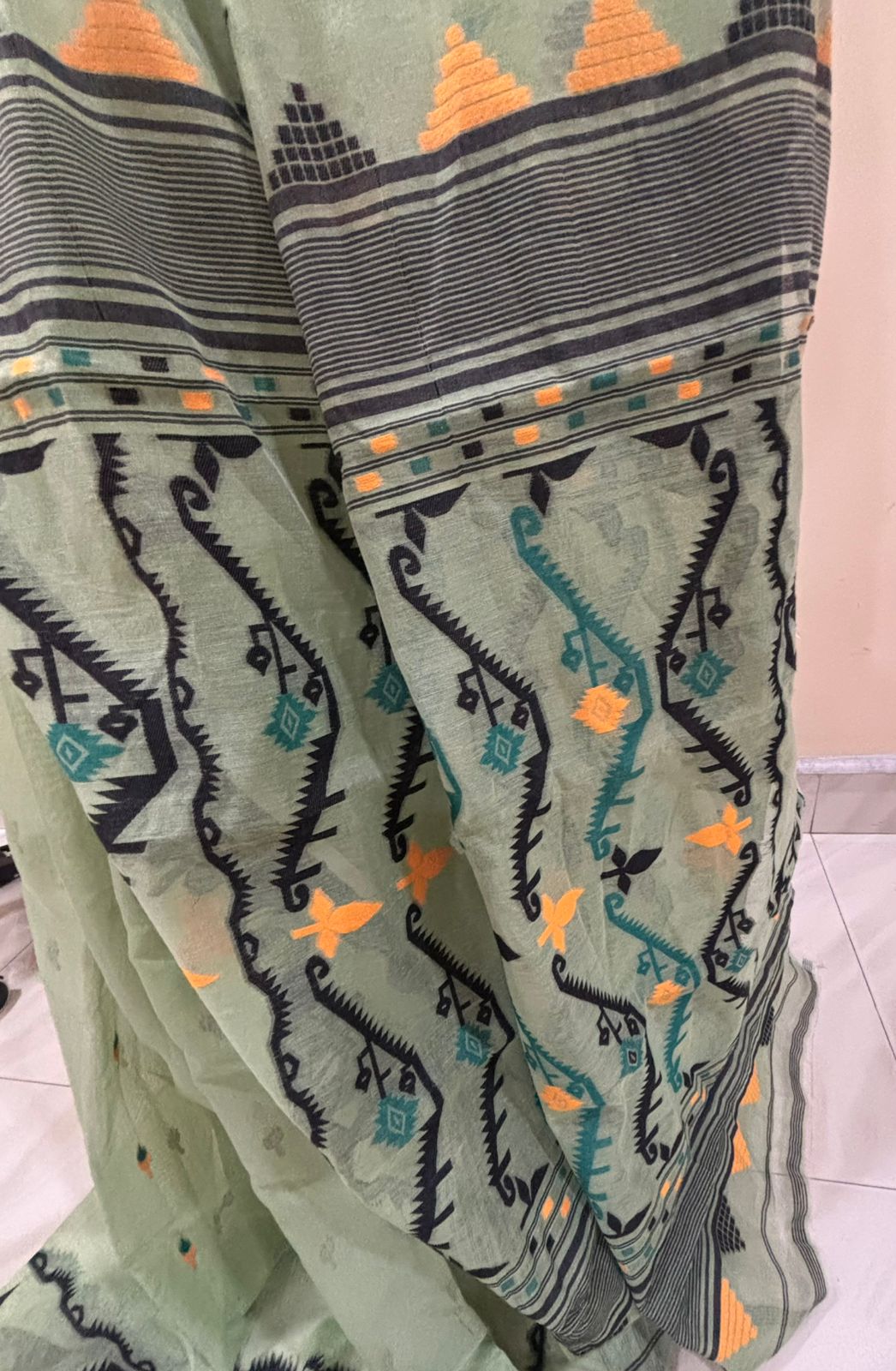 Soft Cotton Jamdani Saree - Image 3