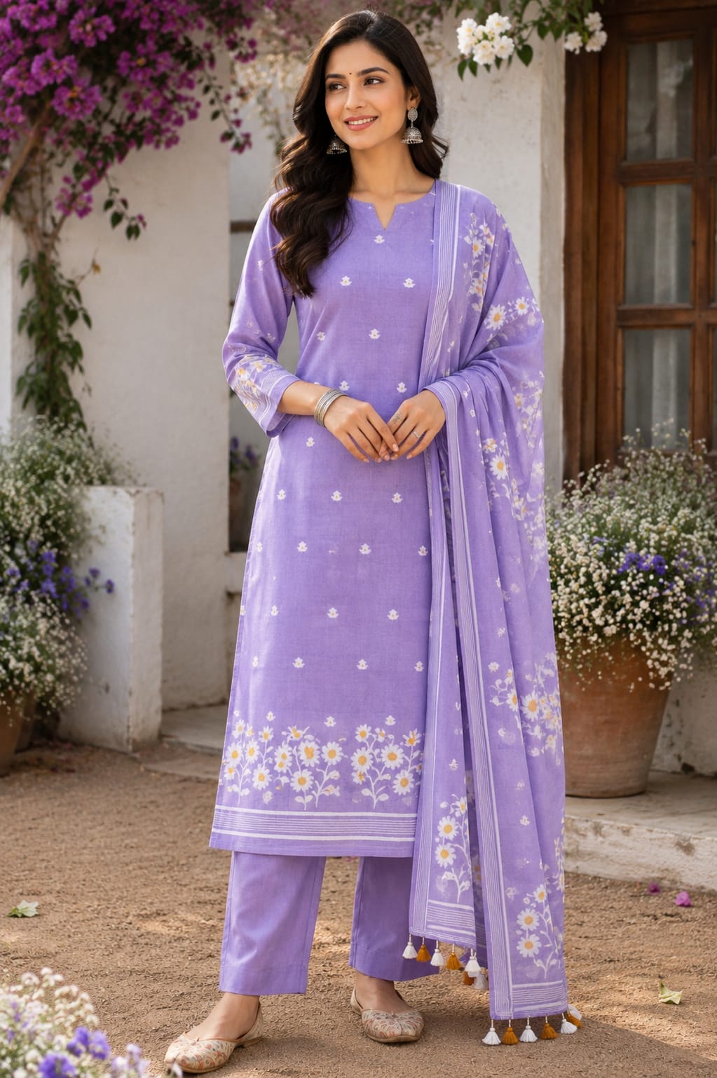 Ethnikiyana Pure Cotton Kurti & Dupatta Set - Image 2