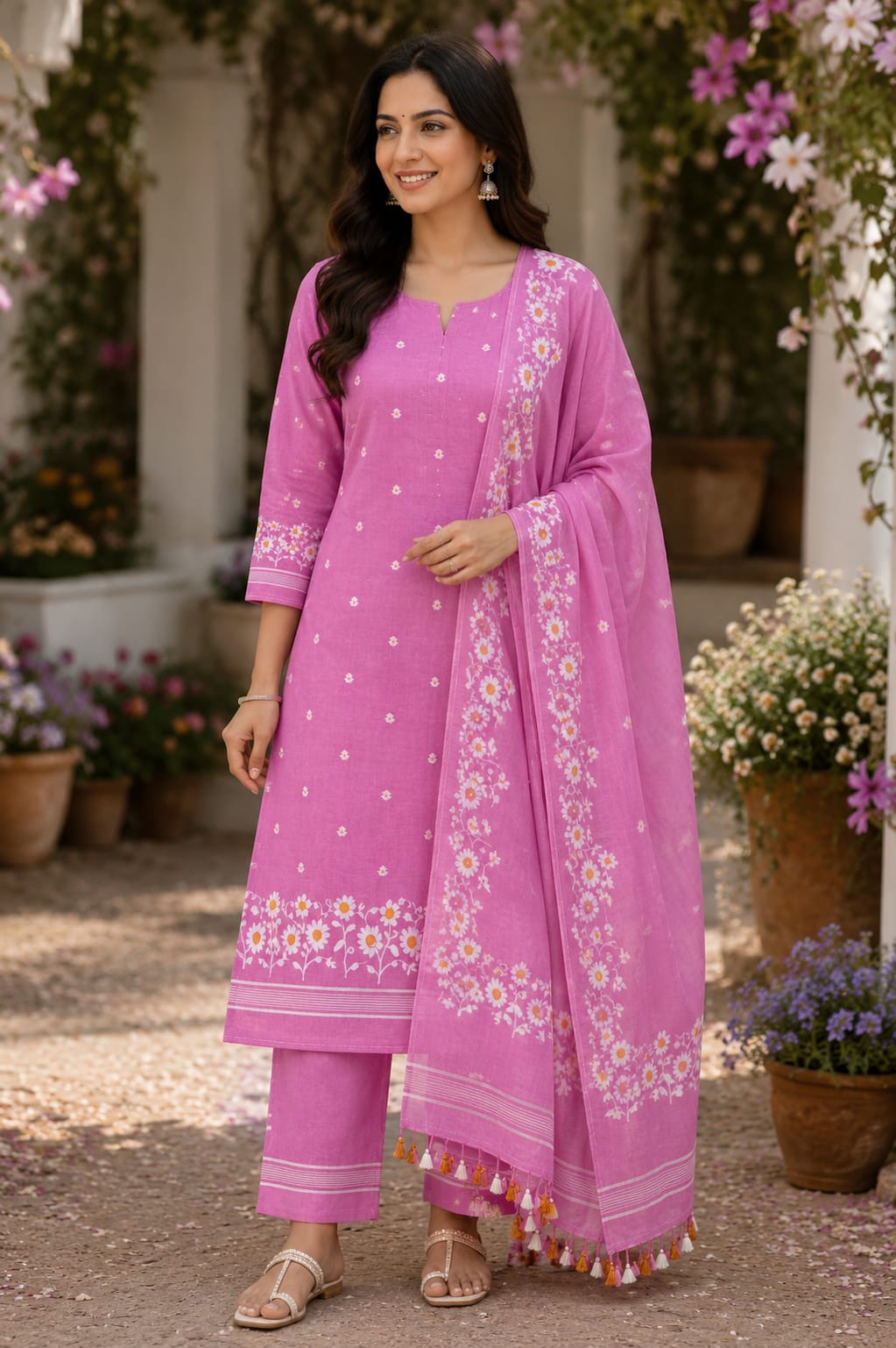 Ethnikiyana Pure Cotton Kurti & Dupatta Set