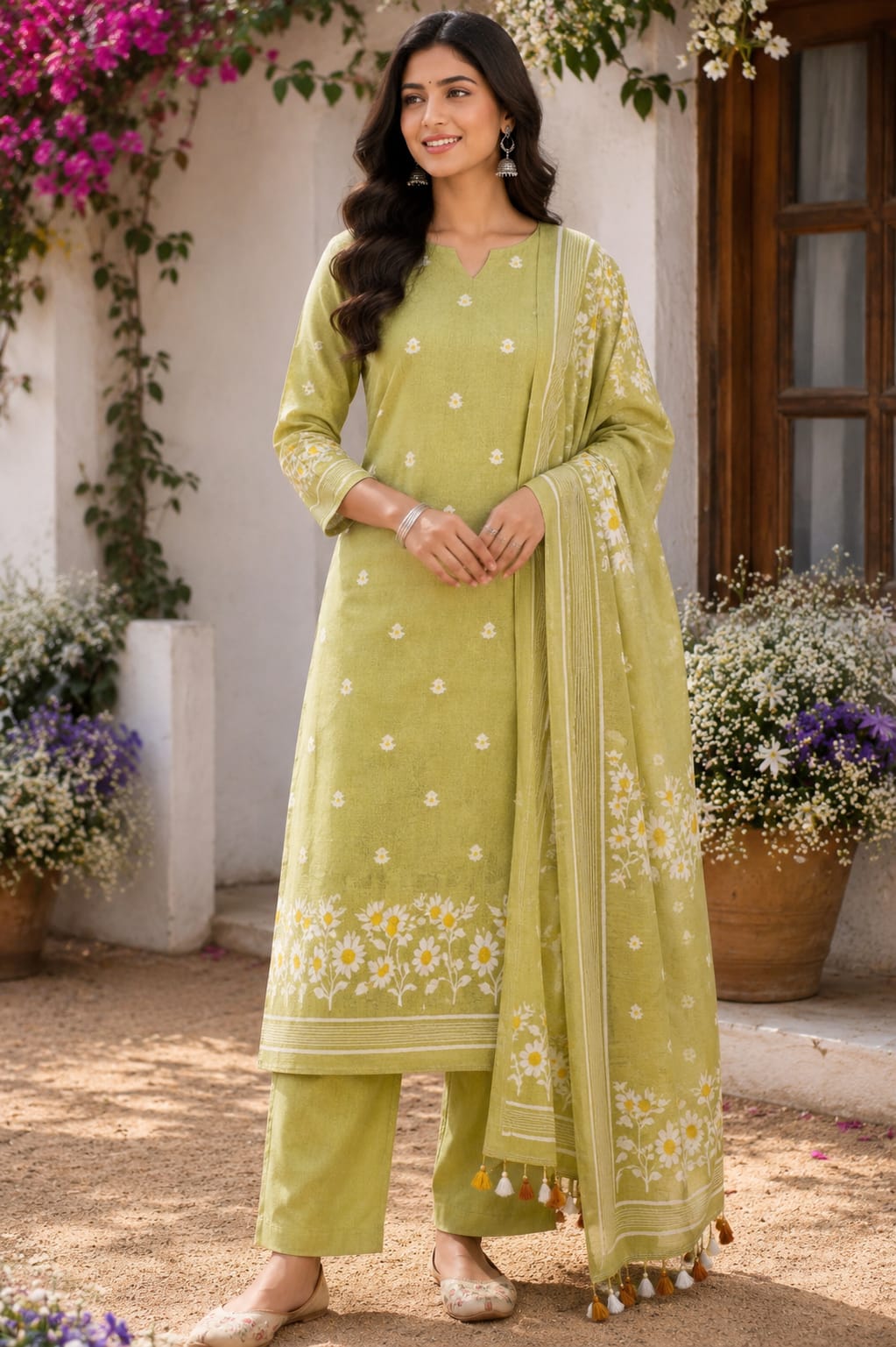 Ethnikiyana Pure Cotton Kurti & Dupatta Set - Image 5